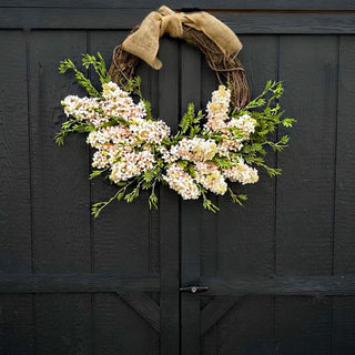 Artificial Blush Pink Lilac Floral 18" Grapevine Wreath
