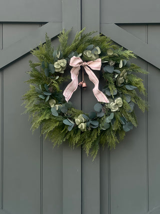 18" Artificial Cedar Pine and Eucalyptus Wreath