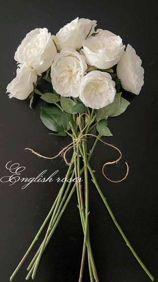 Peach, English Cabbage Rose, and Eucalyptus Artificial Floral Wreath