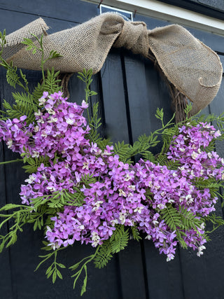 Faux Purple Lilac Floral Wreath