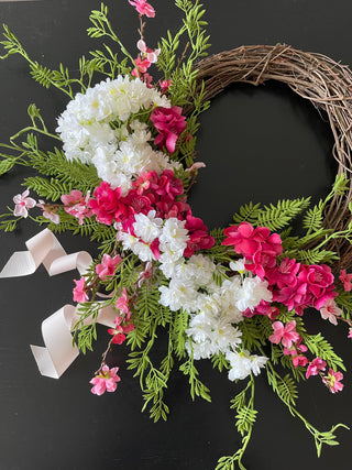 Faux Cherry Blossom Wreath